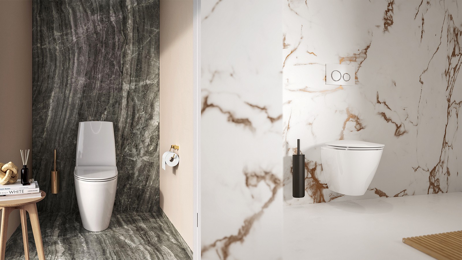 Natursten är modernt i Ifö badrum Natursten är modernt i Ifö badrum