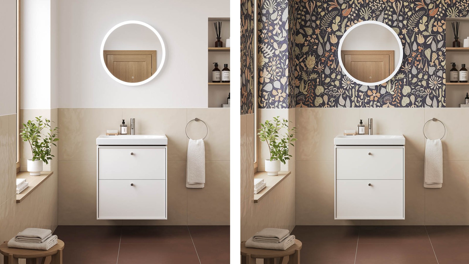 Ifö badrum med och utan tapet Ifö badrum med och utan tapet