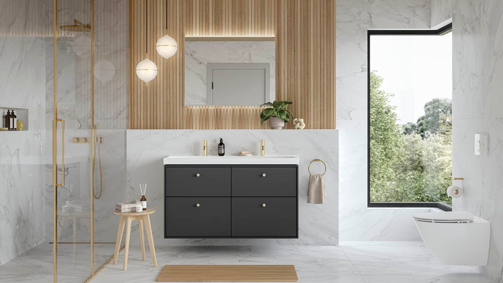 Ifö Sense Art badrumsmöbler och Ifö Spira vägghängd toalett Ifö Sense Art badrumsmöbler och Ifö Spira vägghängd toalett