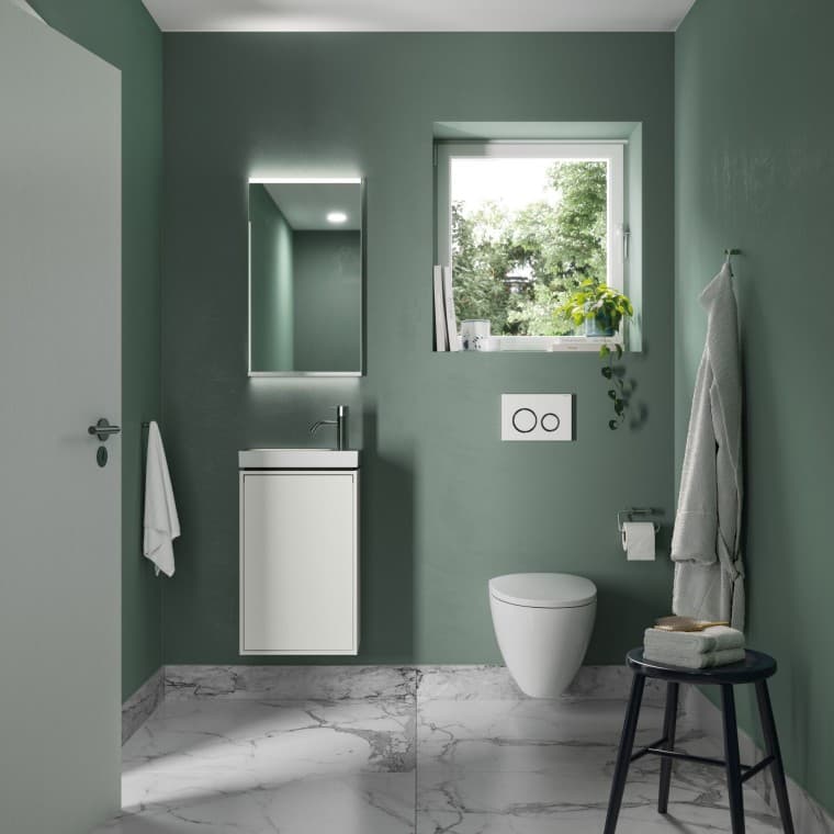 Ett litet badrum i grönt från Ifö Ett litet badrum i grönt från Ifö