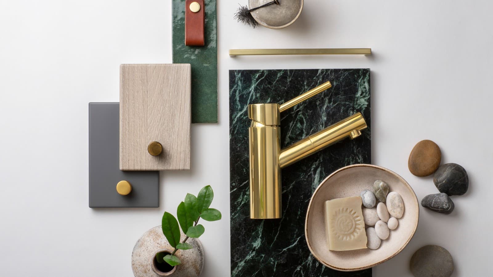Moodboard för badrumstrender Moodboard för badrumstrender